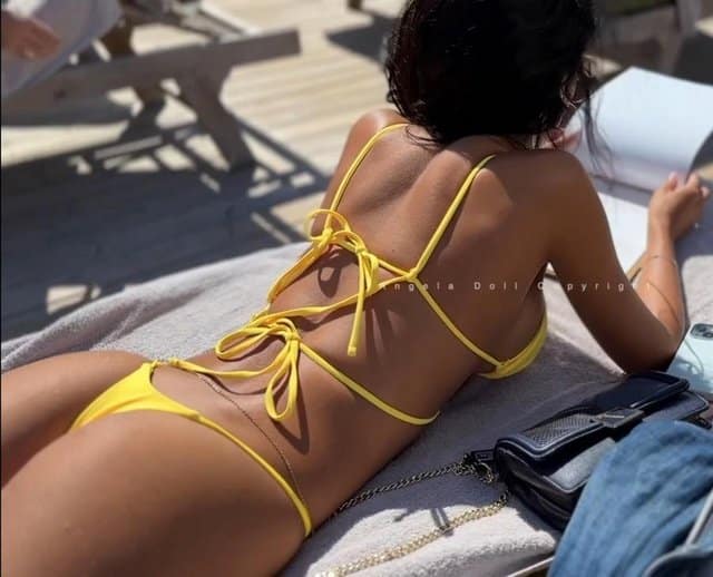 Public In Yellow Bikini 32