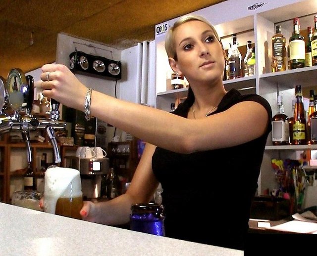 Fuck Sexy Barmaid In The Bar For Money 1