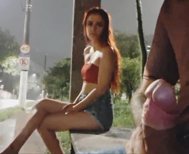 Exhibitionist Jerks Off Near A Girl At A Bus Stop 22