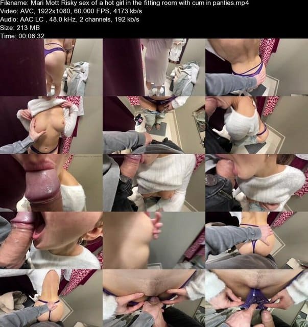 Risky Sex Of A Hot Girl In The Fitting Room With Cum In Panties 2