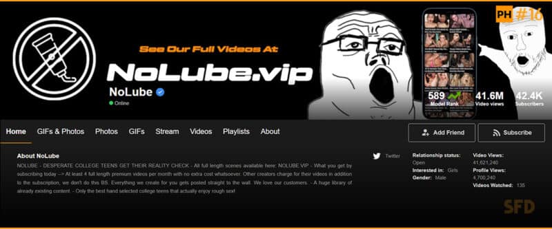 NoLube leaked Pornhub Siterip [107 VIDEO / 19.58 GB] 14