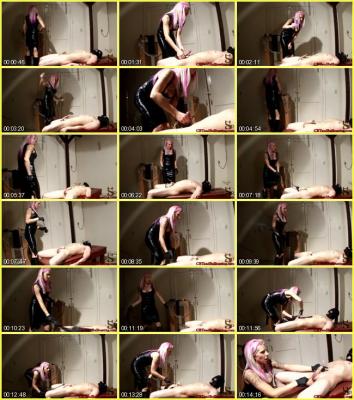 Cbt Mistress Nightshadow Has Slave On Back Bound To Bench 4