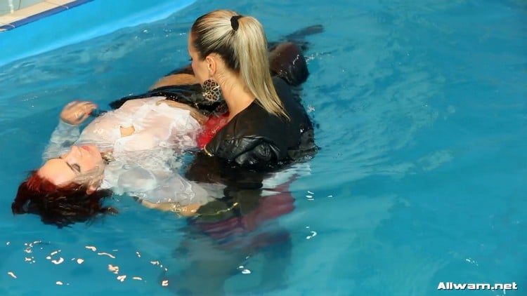 Taking A Dip With Her Doggie 2