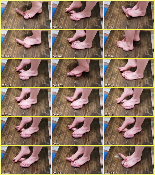 Painted Toes Give Ball Crushing Foot Job Side Angle - 4
