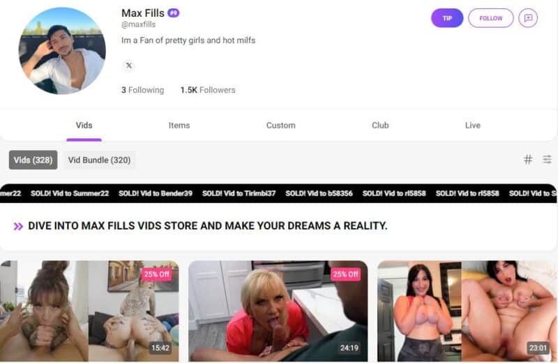 Max Fills - MANYVIDS - Siterip - K2S [192 CLIPS / 339 GB] 12