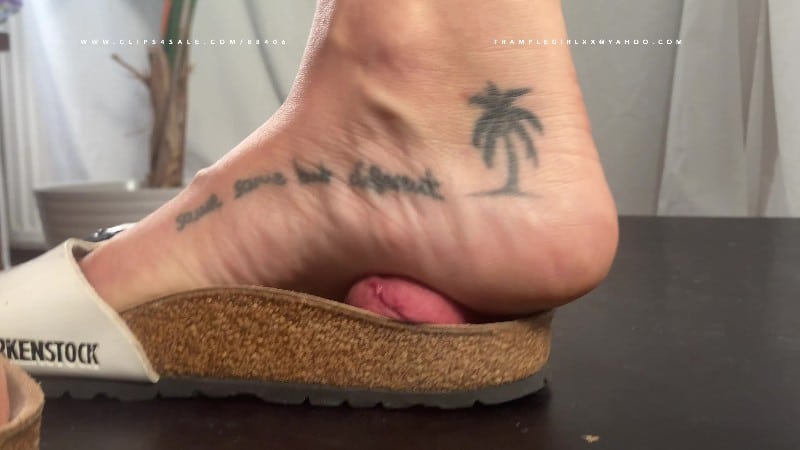 A Shoejobdream In White Birkenstock Madrid Sandals - Cockcrush And Inshoetrampling With Black Toenails 16