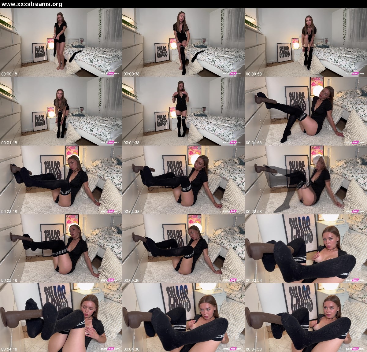 EvansFeet - College Girl Sockjob A Dildo With Her Feet In Socks 3