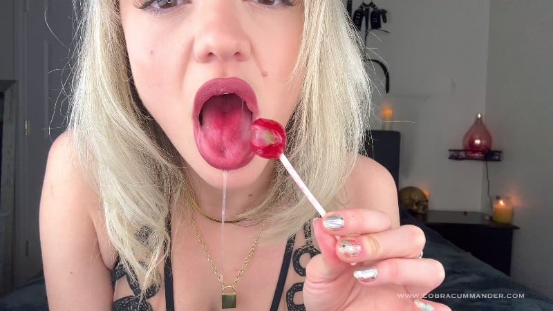 RealCobraCummander Spit Fetish w LollyPop POV 2