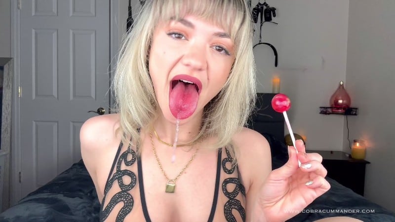 RealCobraCummander Spit Fetish w LollyPop POV 6