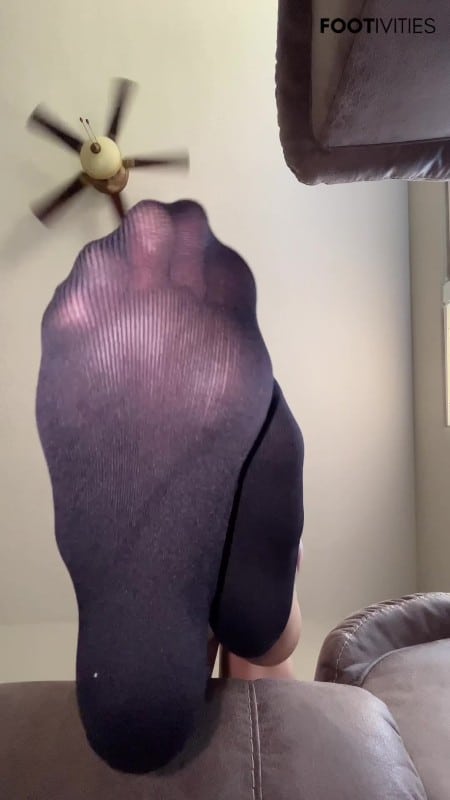 Ivys Feet - Black Ped Socks Nylon Tease Strip Pov 26