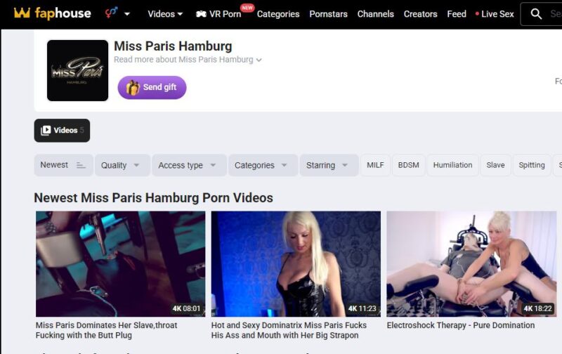 Miss Paris Hamburg leaked FapHouse Siterip Ubiq [8 VIDEO / 3.70 GB] 1