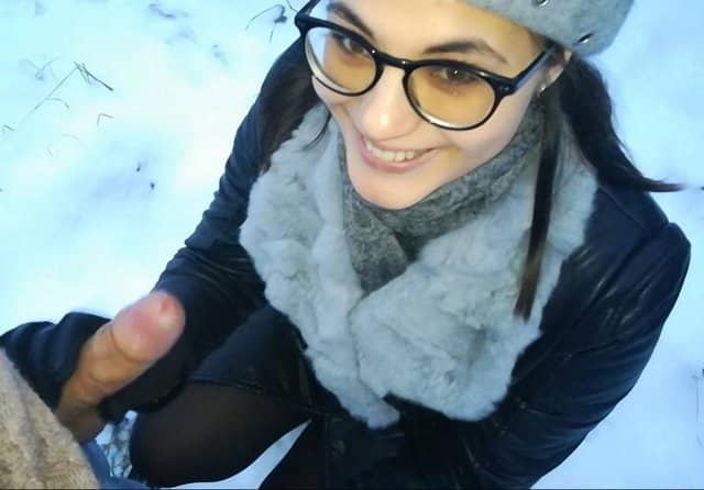 Cold Winter Public Blowjob 1