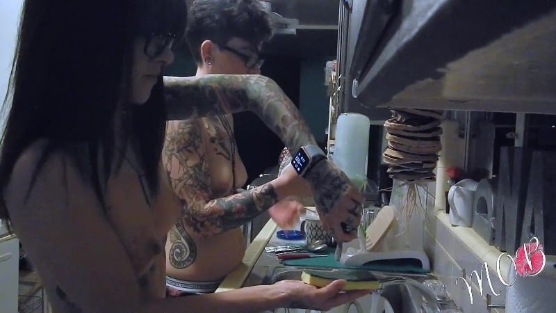 miss olivia black topless dishwashing 26