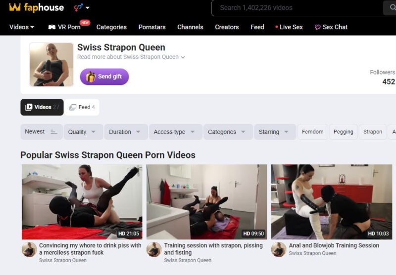 Swiss Strapon Queen leaked FapHouse Siterip Ubiq [21 CLIPS / 5.40 GB] 7