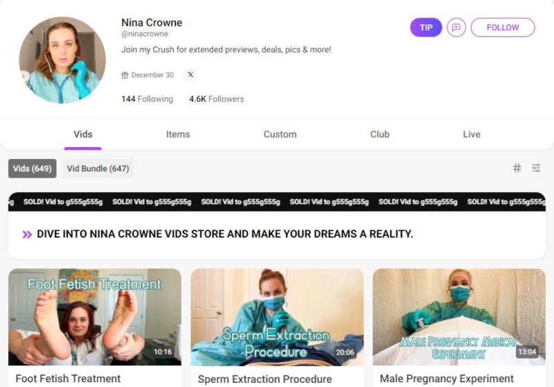 Nina Crowne leaked manyvids Siterip K2S [612 video / 446 GB] 23