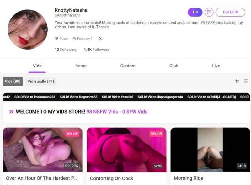 KnottyNatasha leaked manyvids Siterip K2S [66 VIDEO / 90.43 GB] 2