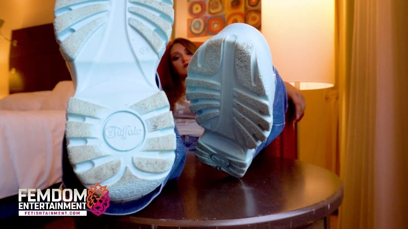 FEMDOMSQUAD Video Store - You Would Do Anything To Lick My Baby Blue Buffalo Sneakers Clean 5