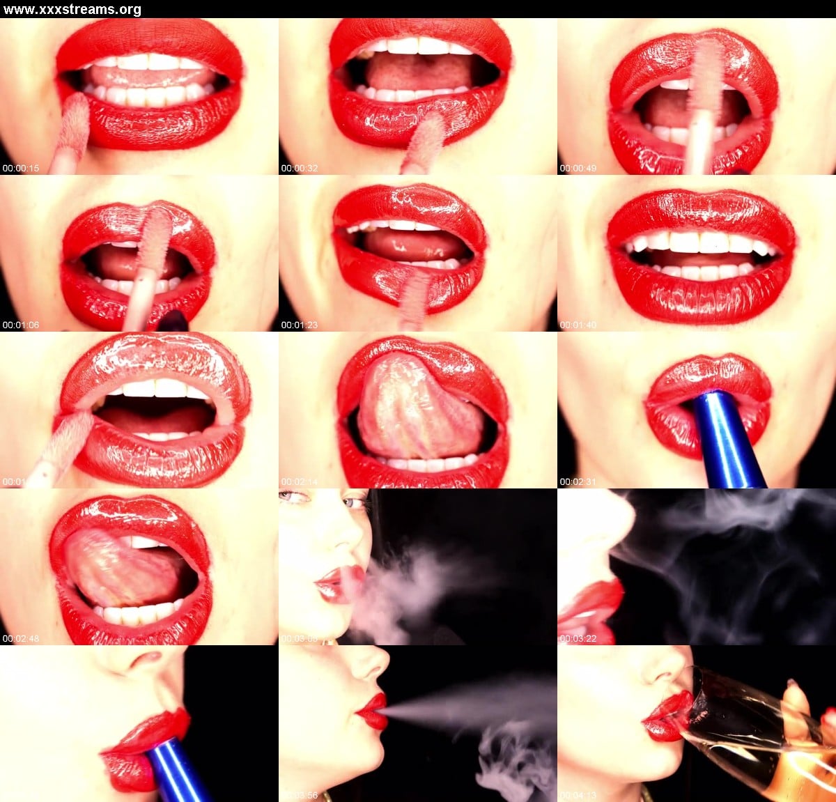 Goddess Misha Goldy 4K Applying lip gloss smoking spit fetish 3