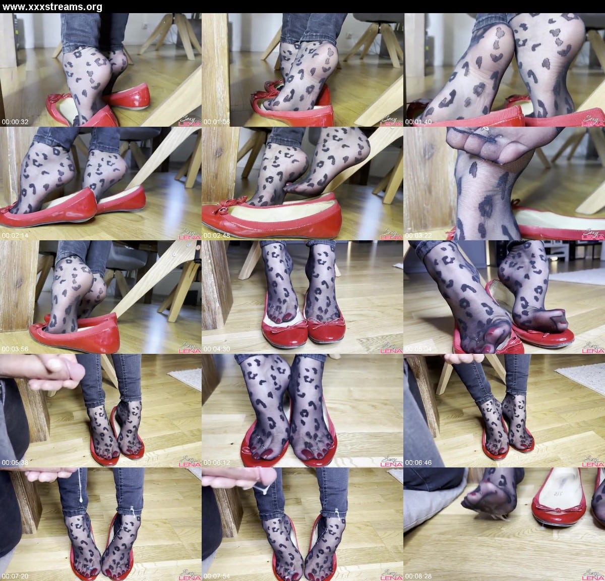 Goddess Lena Cum on ballerina nylon feet 3