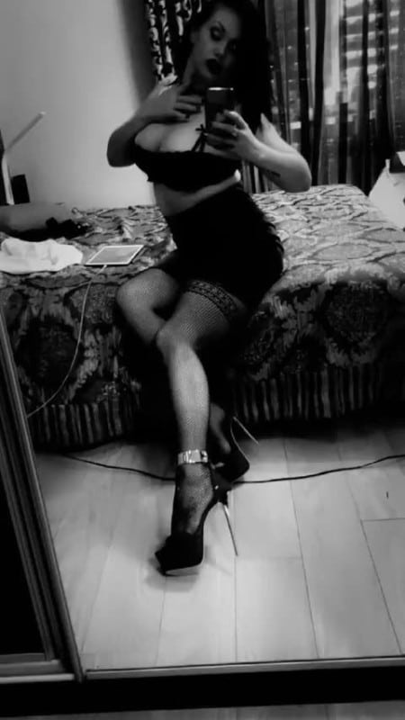 Goddess Misha Goldy Beauty in Fishnet Stockings 2
