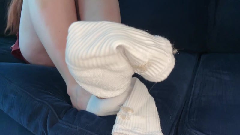 Greedy Emma - Goddess Sock Worship - Foot Feet Fetish Sweaty Stinky Smelly Dirty Gym White Socks Verbal Humiliation 2