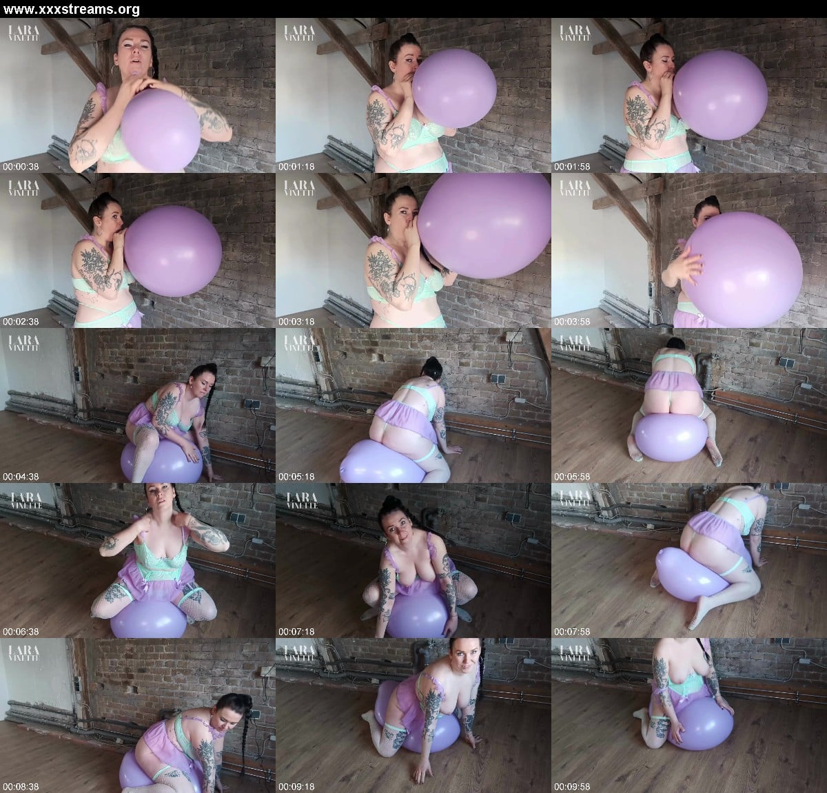 LaraVixette - Blowing & Bouncing lilac balloon - Ride to Pop 3