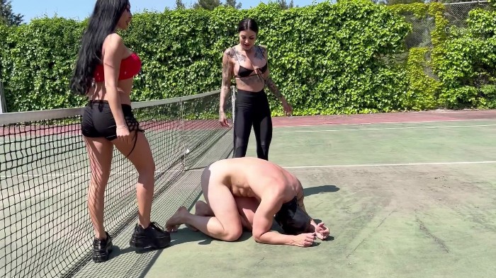 Evil Woman & Mistress Mika - Casual Girls Dominating Loser On Tennis Court 31.05.2022 4