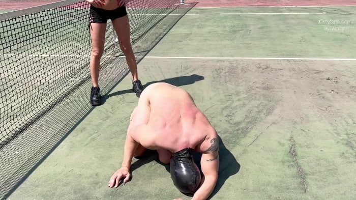 Evil Woman & Mistress Mika - Casual Girls Dominating Loser On Tennis Court 31.05.2022 5