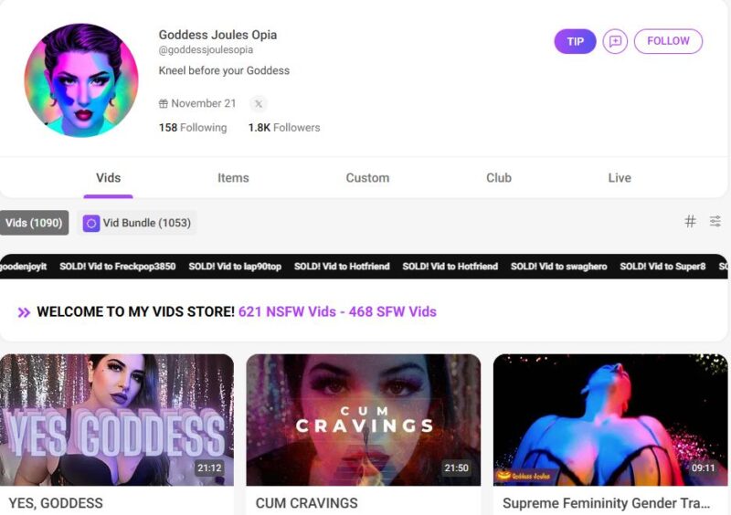 Goddess Joules Opia unlocked manyvids Siterip Ubiq [50 VIDEO] 1
