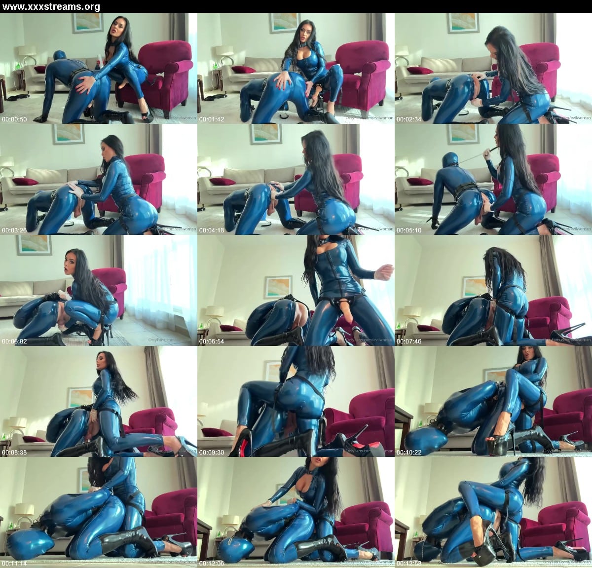 Evil Woman - Pegging in blue rubber 3