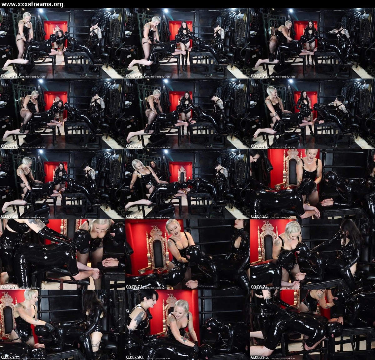 Mistress Sevvven - Two Latex Gimps Destroyed In Triple Domme Strap On Session 3