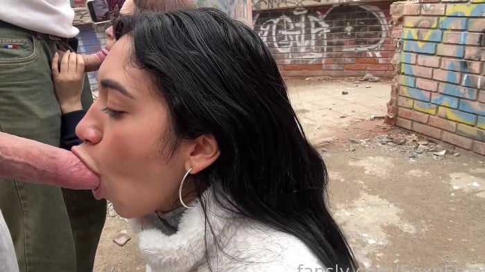 Artemis Carmona & Sexnfreak - Double Blowjob And Cumwalk From Out Of An Abandoned Building 2