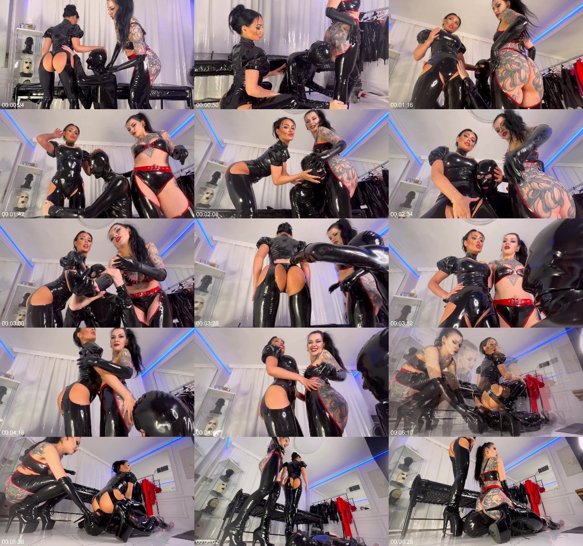 Demoness Luna - Latex Shining, Ass And Boot Worship By Our Rubber Gimp With 6