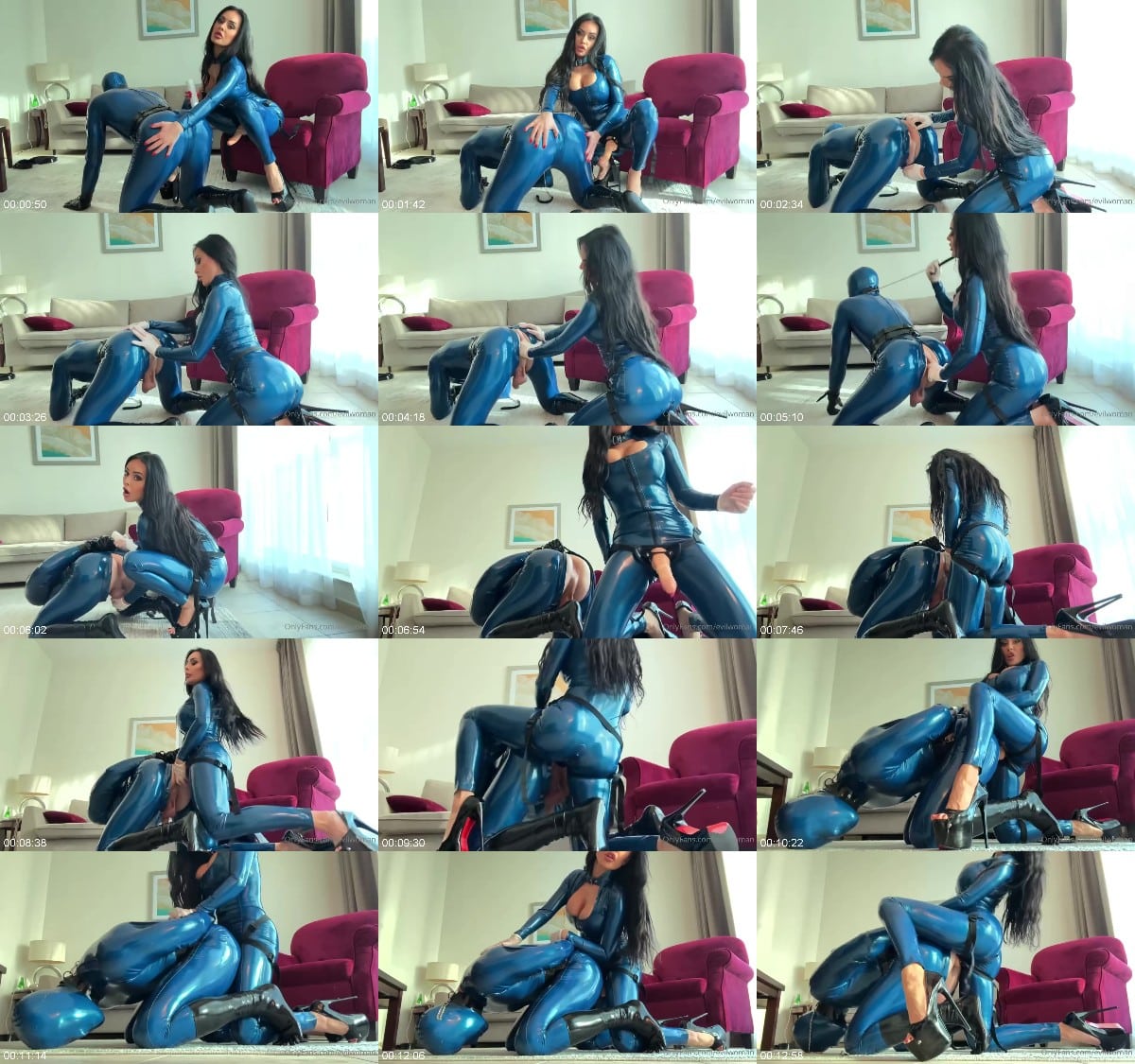 Evil Woman - Pegging in blue rubber 6