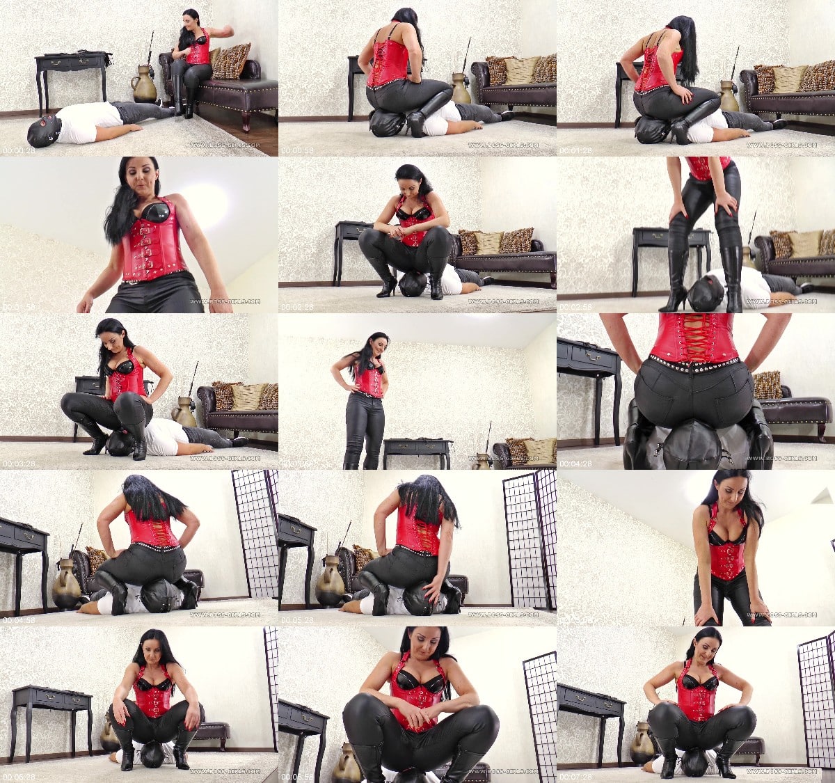 Facesittinggirls - Breathless Leather Face Seat Cushion Of His Mistress 6