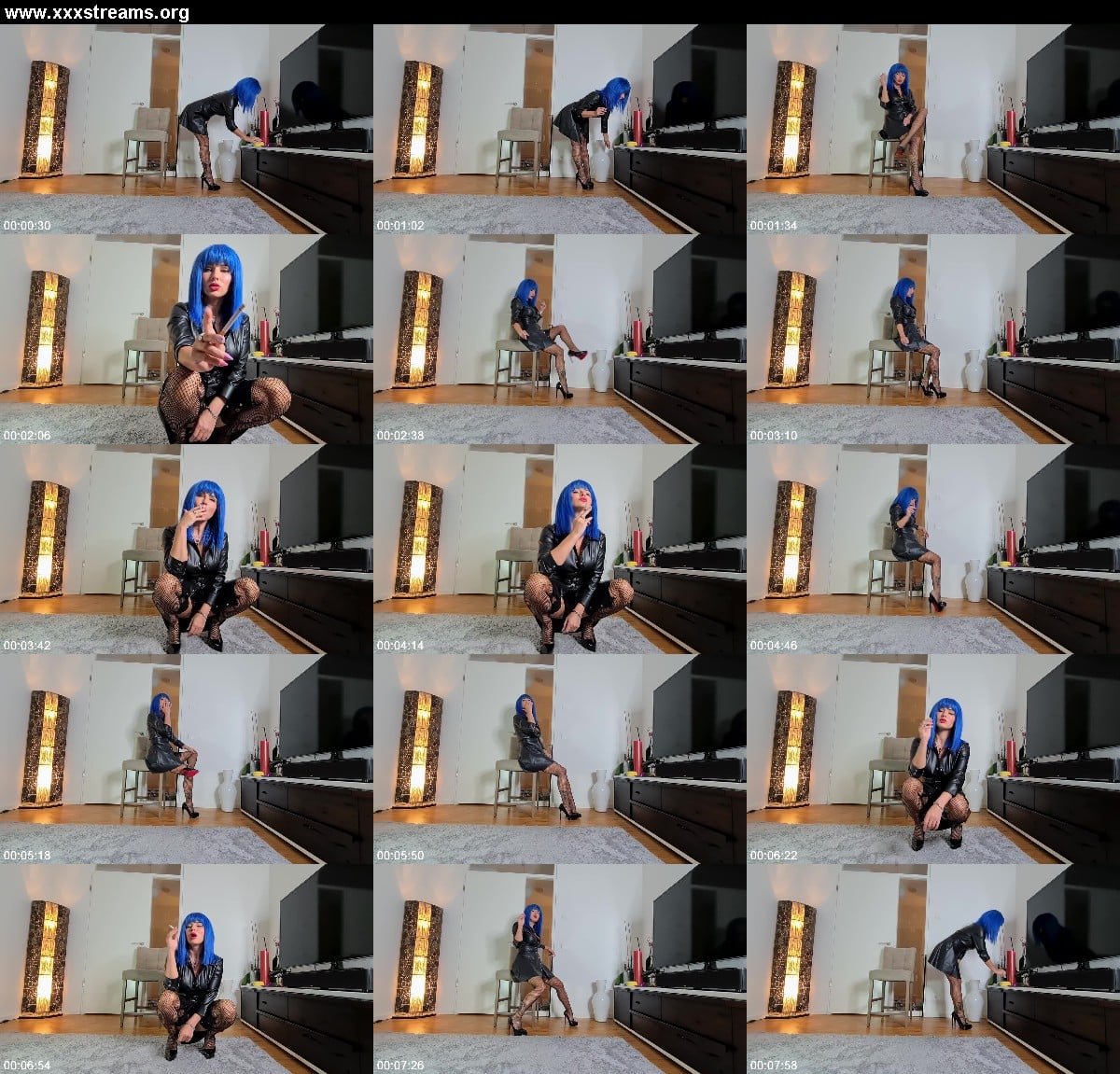 FemdomFoto - Lady Olga - Smoking With A Blue Wig German 3