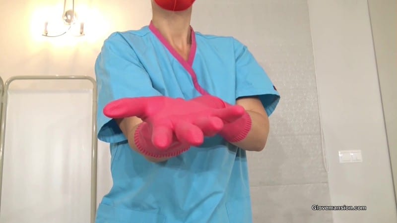 GloveMansion - Fetish Liza - Pink rubber gloves therapy 2