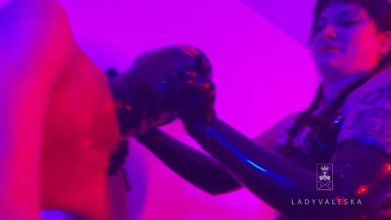 Lady Valeska - Latex Dommes Spitroast Their Slut 5