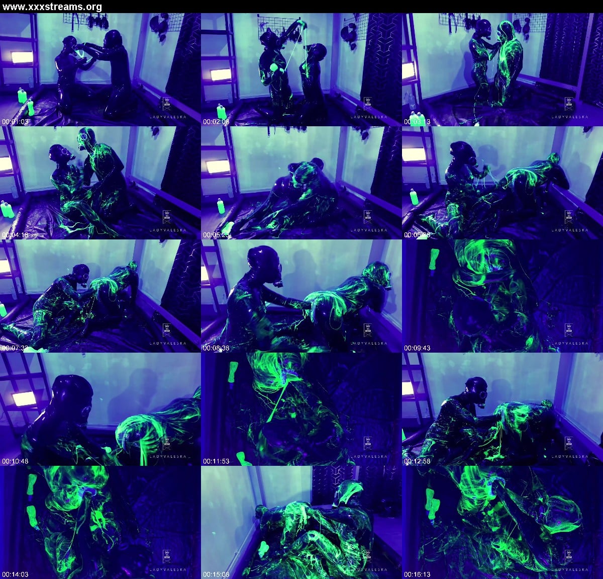 Lady Valeska - Rubber Double Fisting With Uv Slime 3