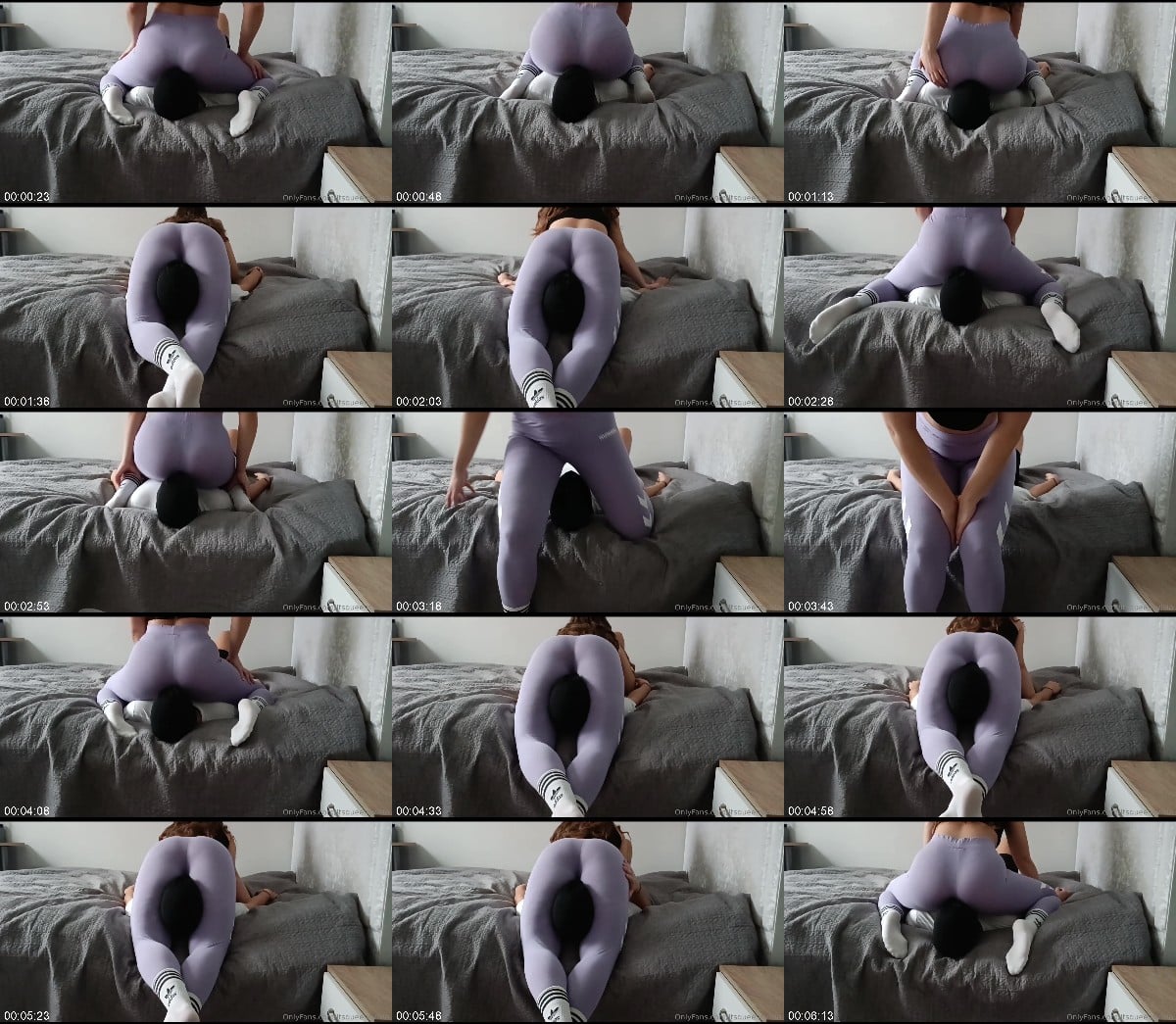 Queen Sylvia - Facesitting And Headscissors In Tight Purple Leggings 6