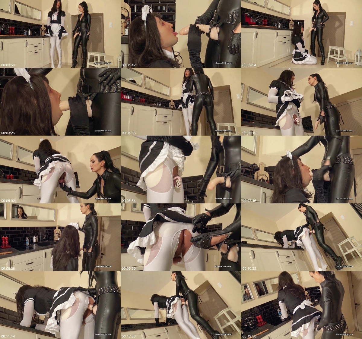 Queens of Kink - Fetish Liza and Rubber Doll Jenna - Sissy maid fuck doll 6