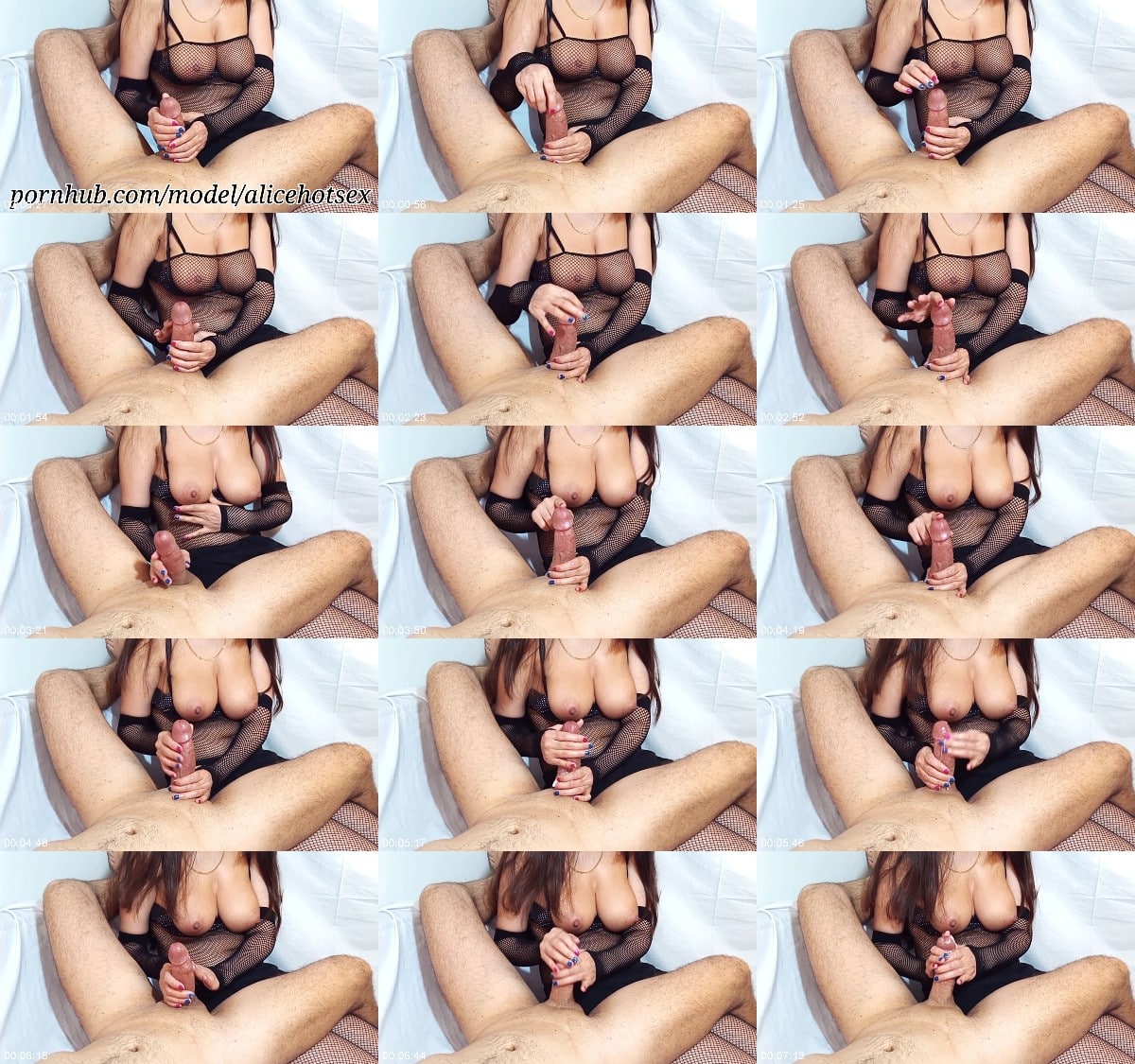 Alicehotsex - Alice Hoti - Handjob Fishnet Play Sperm And Precum Ejaculation 6