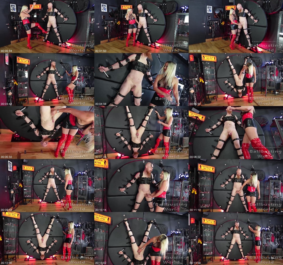Ballbusting World Ppv - Ballbusting Strapped Onto Bondage Wheel For His Balls To Be Tormented By Cruel Sadist Nikki Whiplash Bb1692 6
