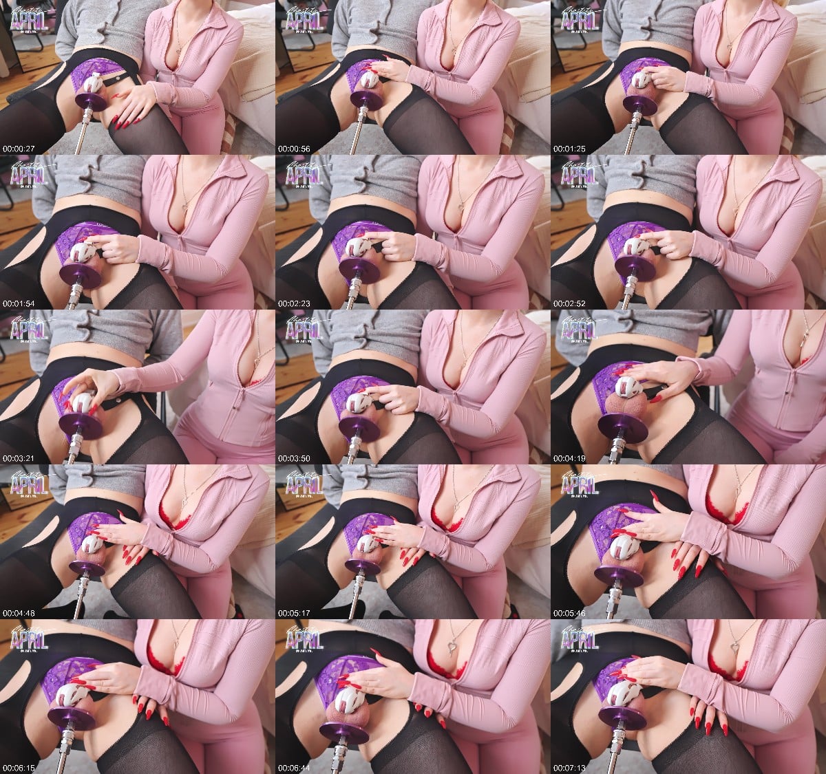 Chastity April - Plapping' machine makes my Sissy squirt in her cage 6