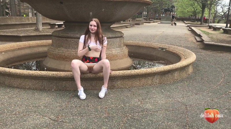 Delilah Cass Masturbating On A Bench in DC 5