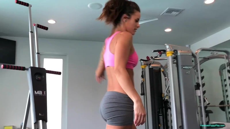 Femdom Puppy Play - Sunshine Tampa Drags Her Slave To The Gym 1