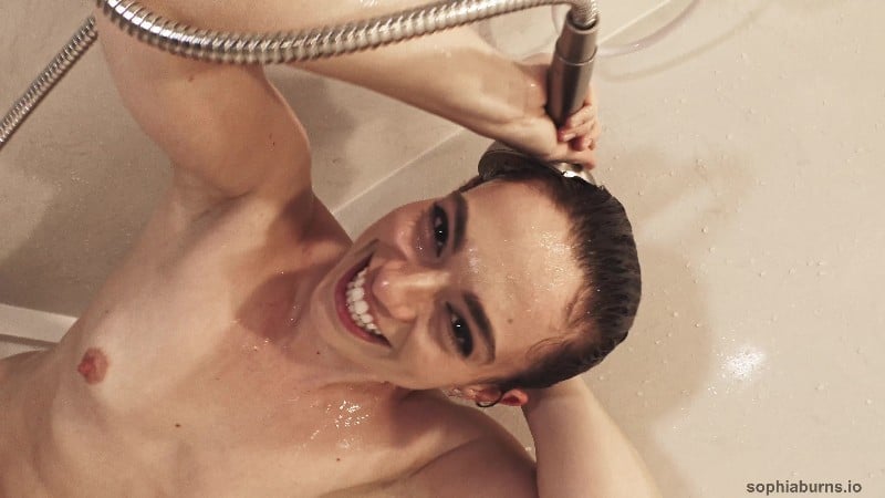 Fisting Sophia Burns shower enema, fisting and rosebudding 5