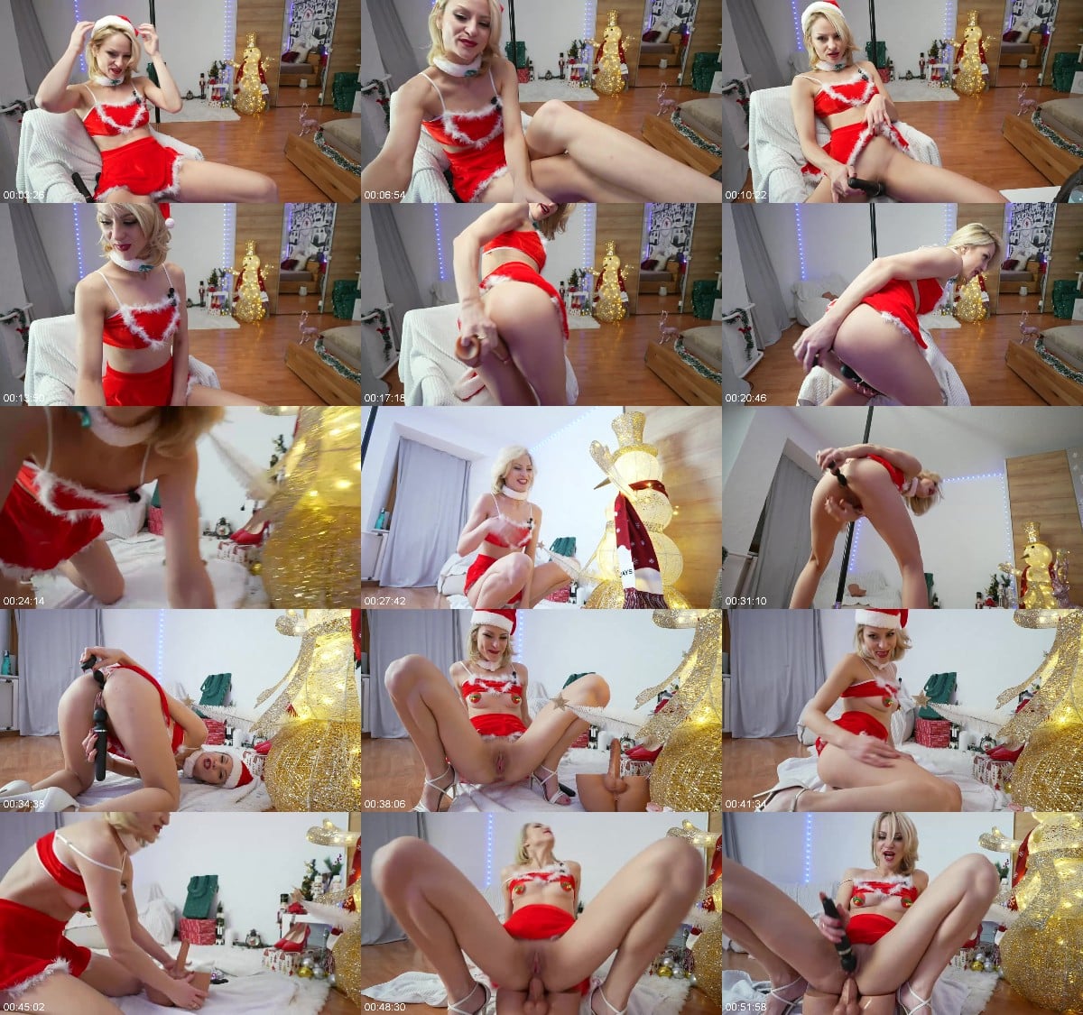 MissDaisyDiamond Christmas multiple Orgasm Dildo Show in Livestream 6