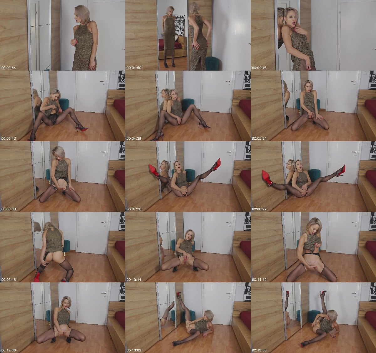 MissDaisyDiamond EP8 Horny Squirt Masturbation in the Mirror Ripped Pantyhose 6