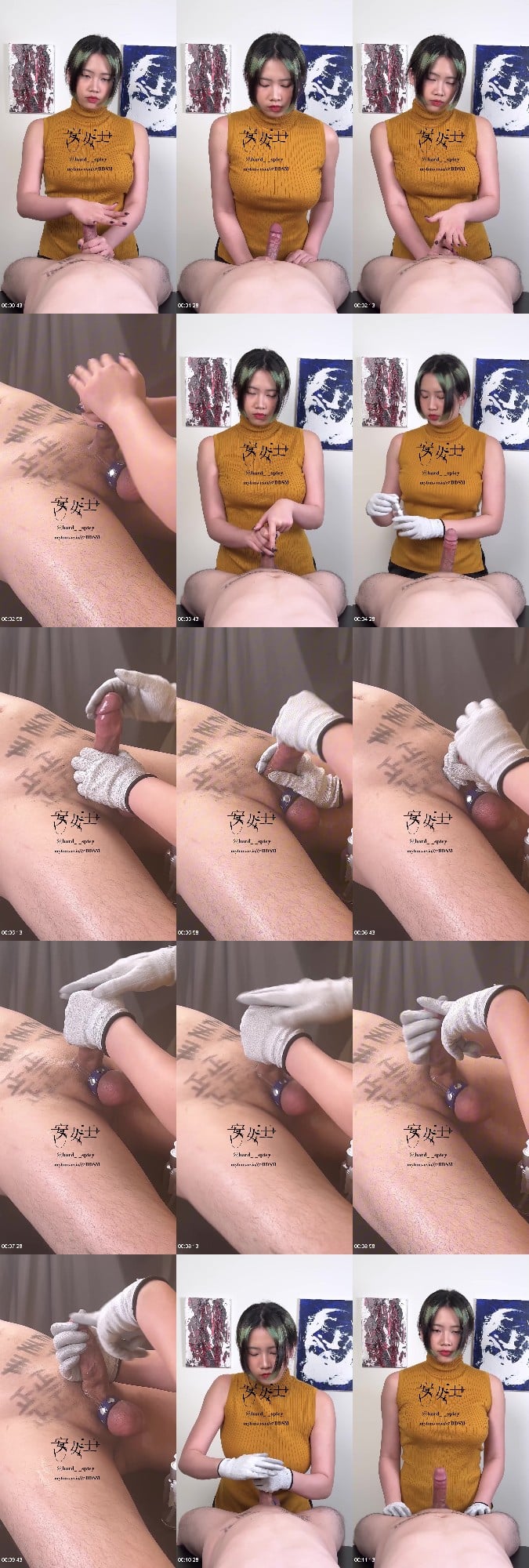 Mistress Ann - Glans Scrubbing With Rough Gloves 6